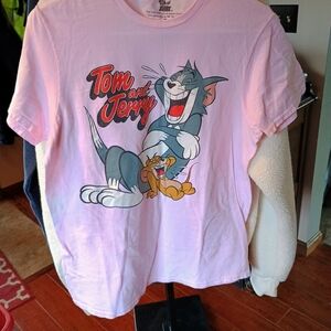 Tom and Jerry Kids Pink T-Shirt Little Bit Of Peeling Going On Showing In Pics